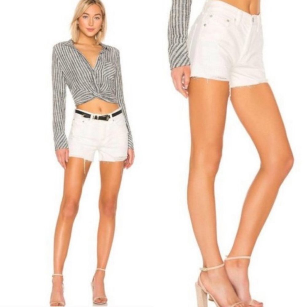Nwt Free People Sofia White Denim Shorts Button Fly Size 29‎ New With Tags Boho - Picture 7 of 9